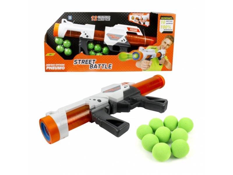 Игрушка 1Toy Street Battle Оружие с мягкими шариками (в компл. 10 шар. 3,4 см)
Игрушка 1Toy Street Battle Оружие с мягкими шариками (в компл. 10 шар. 3,4 см)