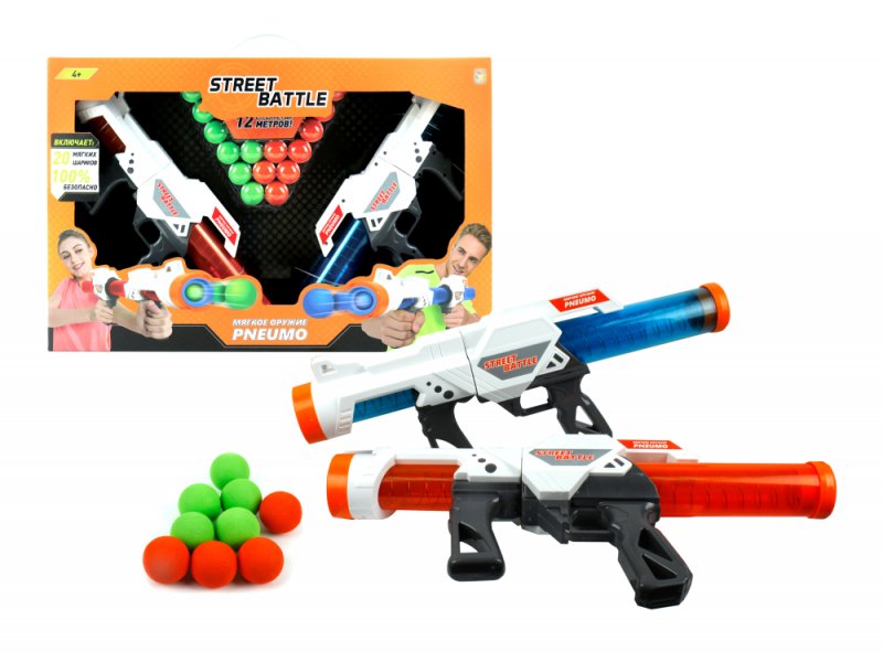Игрушка 1Toy Street Battle Оружие с мягкими шариками (в компл. 2 пист., 20 шар. 3,4 см)
Игрушка 1Toy Street Battle Оружие с мягкими шариками (в компл. 2 пист., 20 шар. 3,4 см)
