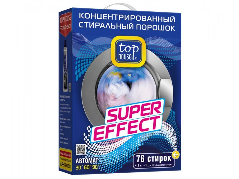 

Порошок стиральный Top House концентрат Super Effect автомат, 4,5 кг