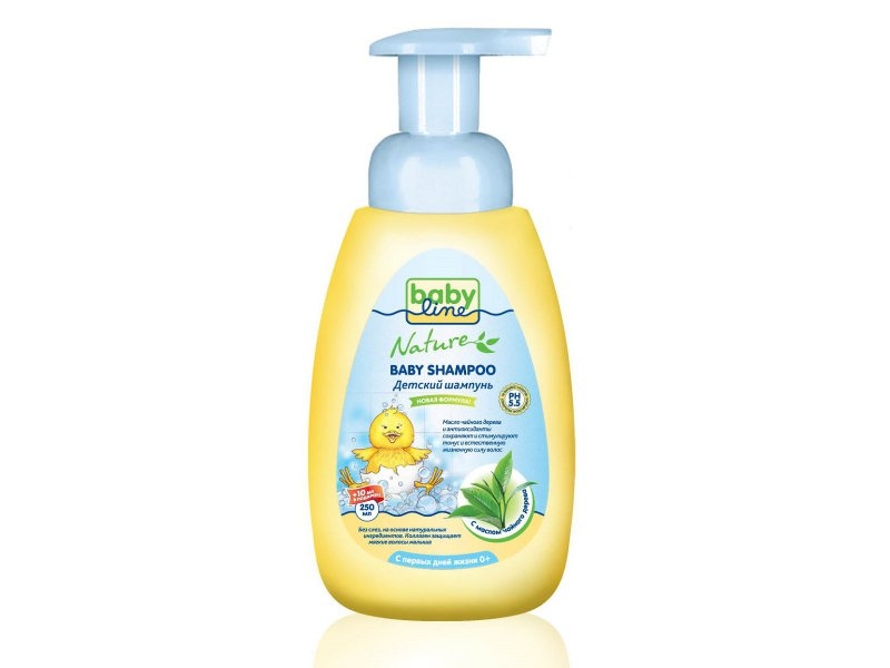 Шампунь Babyline Nature с маслом чайного дерева для младенцев, 250 мл (с помпой)