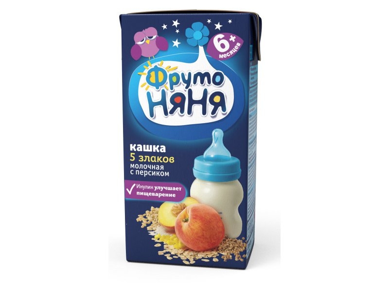

Каша Фрутоняня, молочная 5 злаков с персиком, готовая 0,2 л