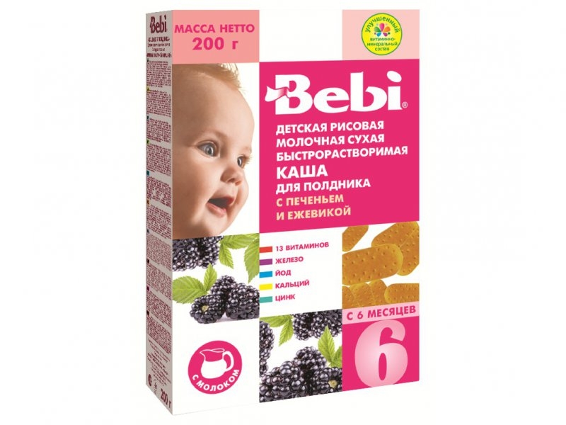 Каша для полдника bebi пшеничная печенье с грушами