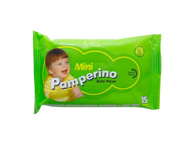 

Салфетки влажные Pamperino Mini с алое вера, 15 шт