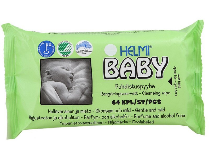 Салфетки влажные Helmi Baby Wet Wipe, 64 шт купить в детском  интернет-магазине ВотОнЯ по выгодной цене.