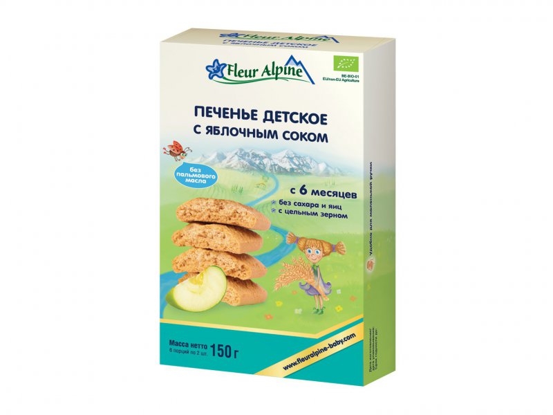 

Печенье Fleur Alpine детское c яблочным соком 150 г
