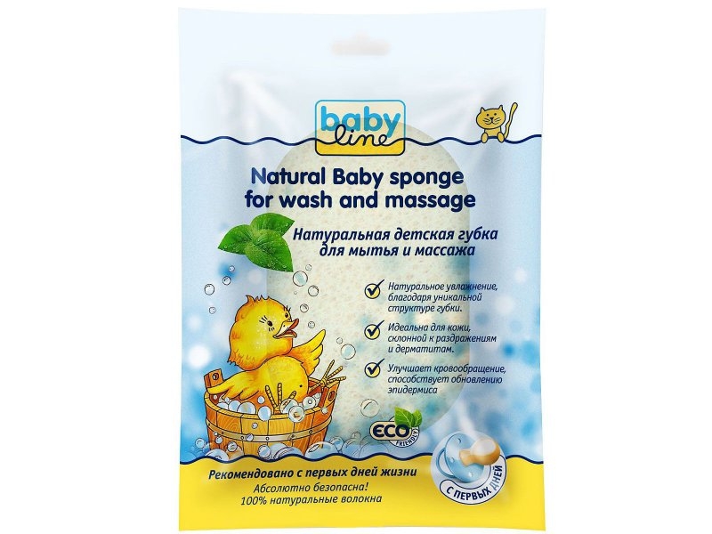 

Губка Babyline, натуральная д/мытья и массажа