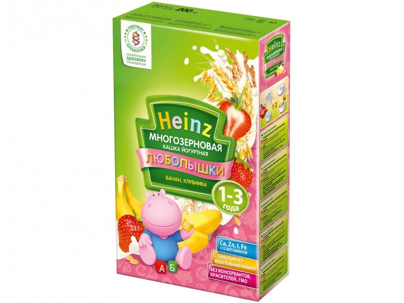 

Каша Heinz, Любопышки йогуртная многозерновая банан, клубника 200 г