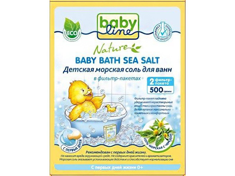 

Соль Babyline морская с чередой для ванн в фильтр-пакетах , 500 г