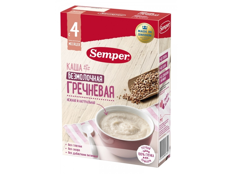 

Каша Semper, безмолочная Гречневая с 4 мес. 180 г