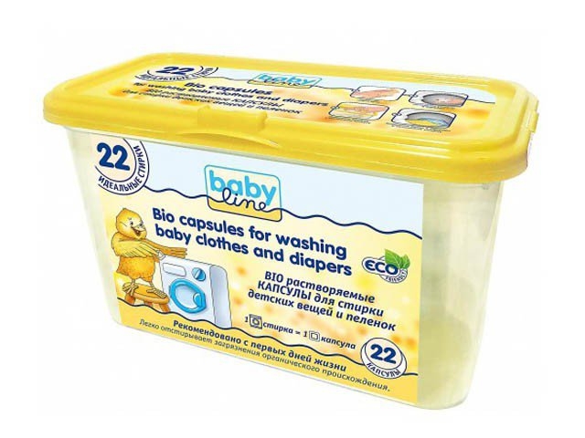 

Капсулы Babyline, для стирки детских вещей и пеленок, 22 шт