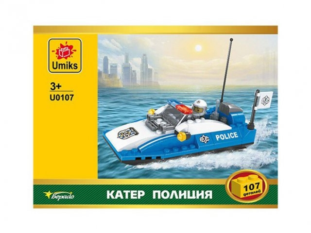 

Конструктор Umiks, Катер Полиция 107дет.
