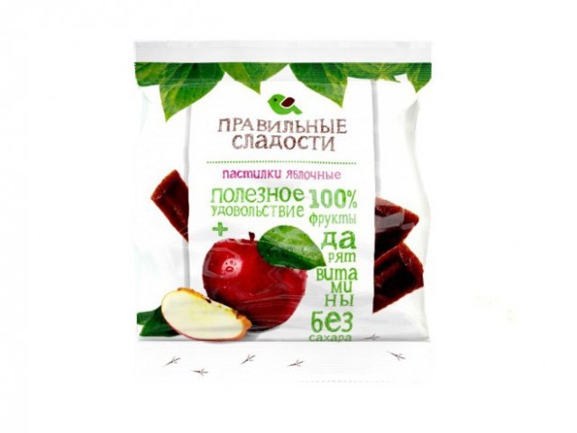 Пастилки Правильные Сладости, яблочные, 90 г