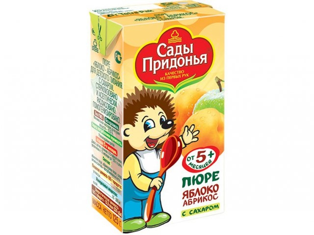 

Пюре Сады Придонья Яблоко, абрикос с сахаром, 125 г, Tetra Pak