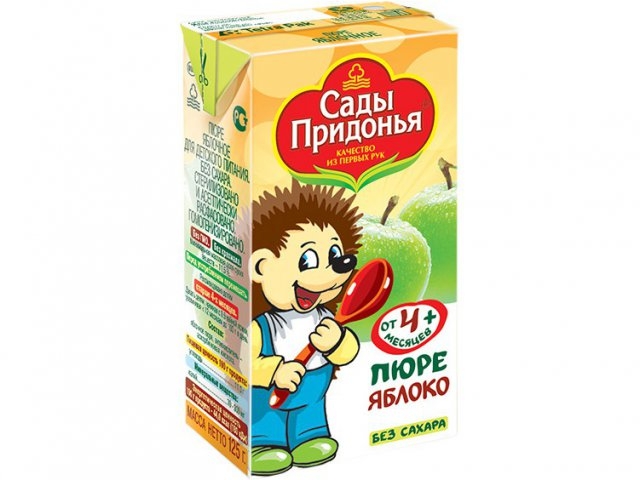 

Пюре Сады Придонья Яблочное, 125 г, Tetra Pak