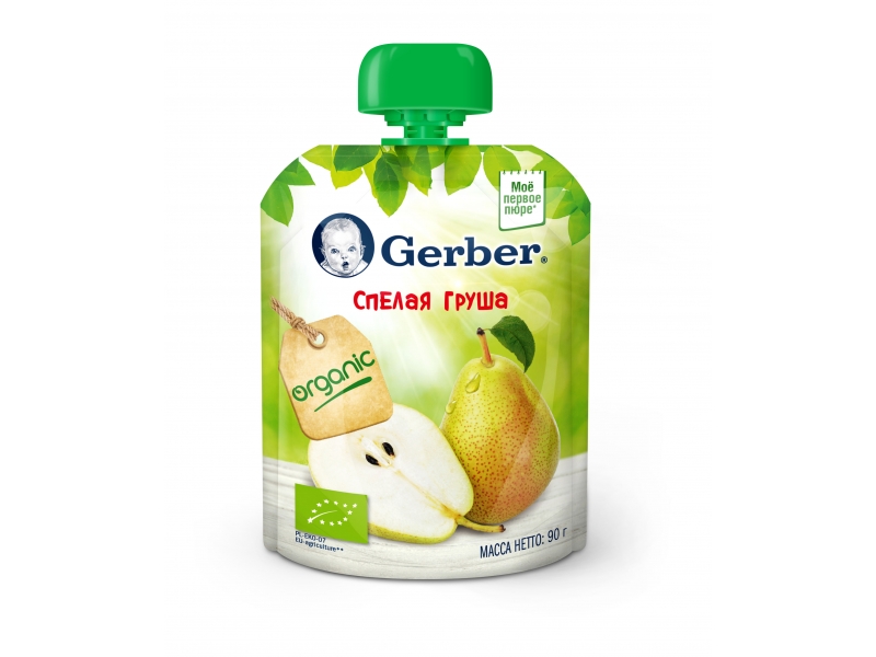 

Пюре Gerber Organic, Спелая груша 90 г. пауч