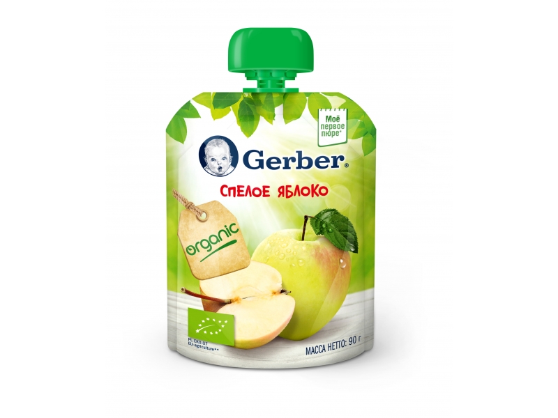 

Пюре Gerber Organic, Спелое яблоко 90 г, пауч