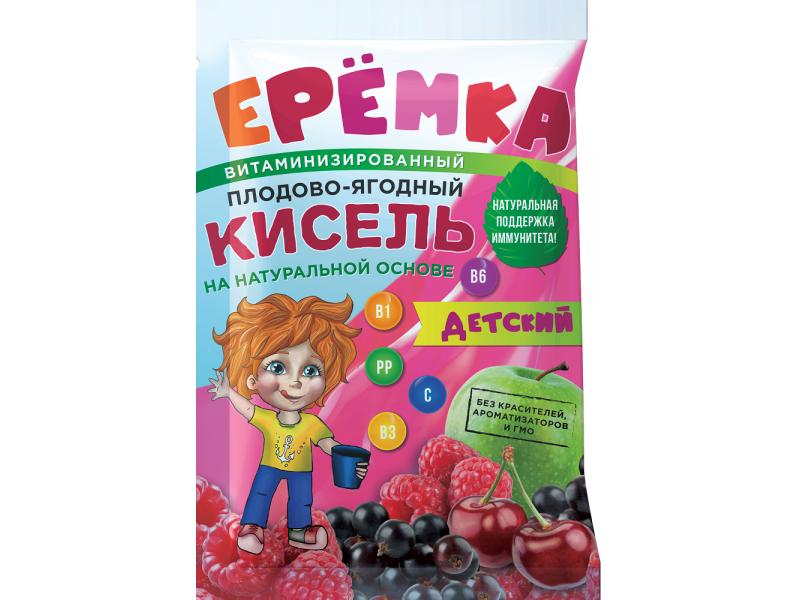 

Кисель Ерёмка детский плодово-ягодный на натуральной основе, витаминизированный, порционный 25 г
