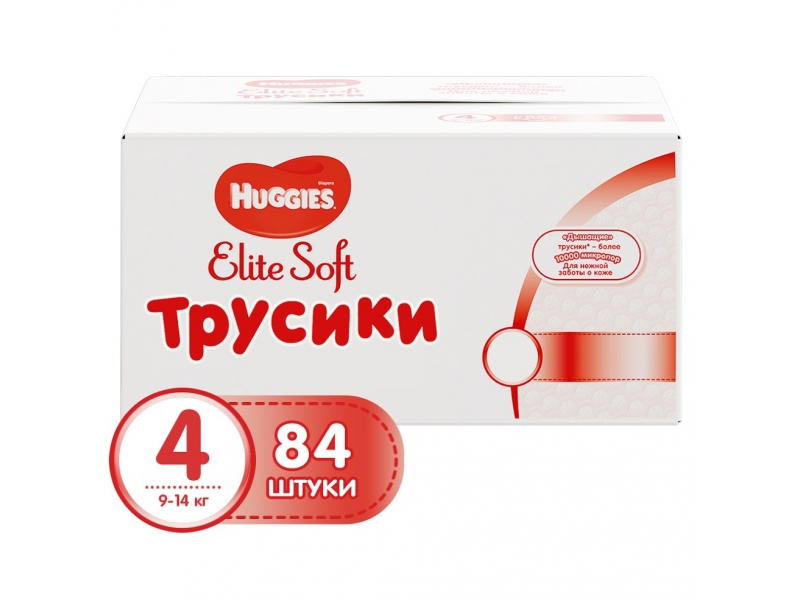 

Подгузники-трусики Huggies Elite Soft 4 (9-14 кг), 84 шт.
