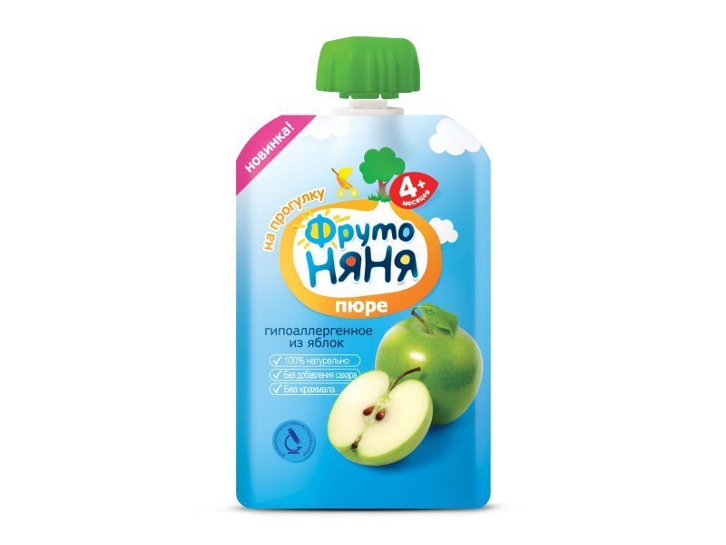 

Пюре Фрутоняня Яблоко натуральное 90 г дойпак