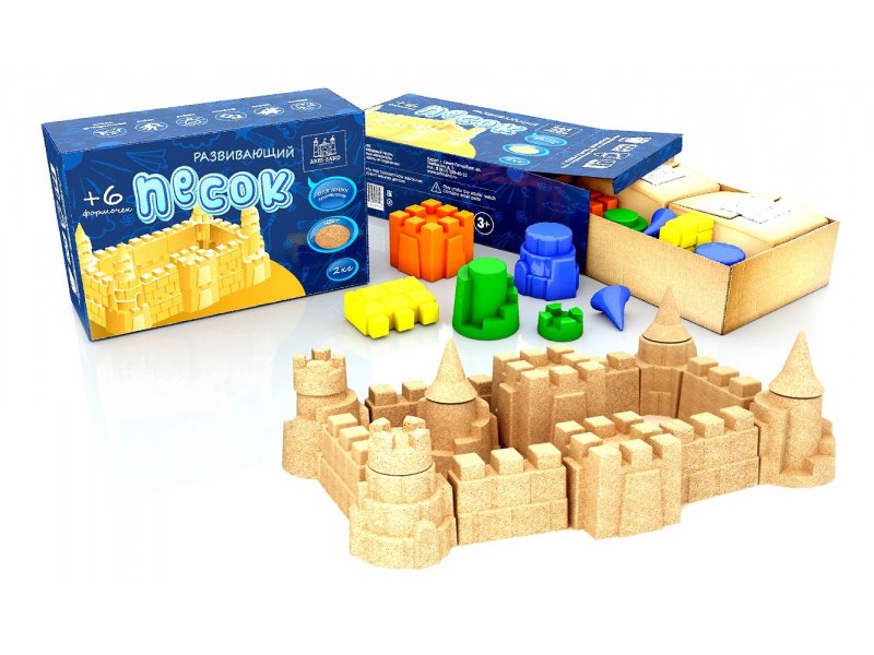 

Песок развивающий Arhi-sand 2 кг + 6 формочек бежевый