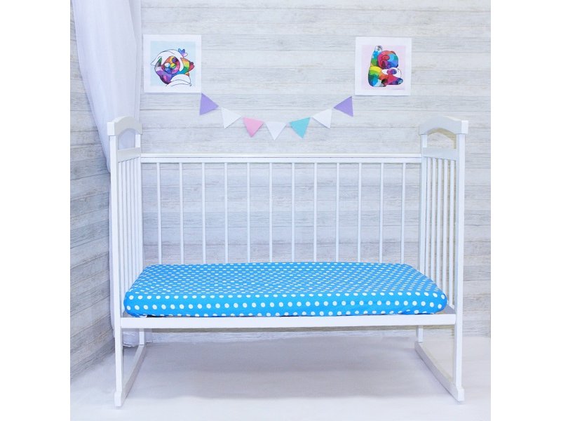 

Простыня Lili Dreams, на резинке Джаз/Горошек 120*60*15 см голубой