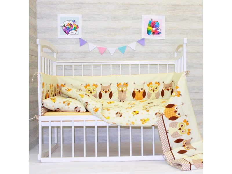 

Комплект Lili Dreams, в кроватку Совушки, 4 предмета персиковый