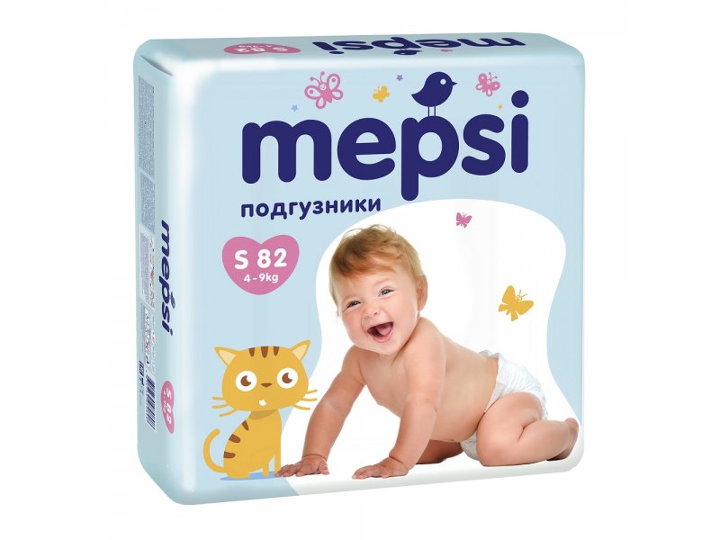 

Подгузники Mepsi Премиум S (4-9 кг.), 82 шт.