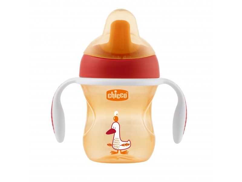 CHICCO Чашка-поильник Chicco, Training Cup, полужесткий носик с 6 мес. 200 мл красный