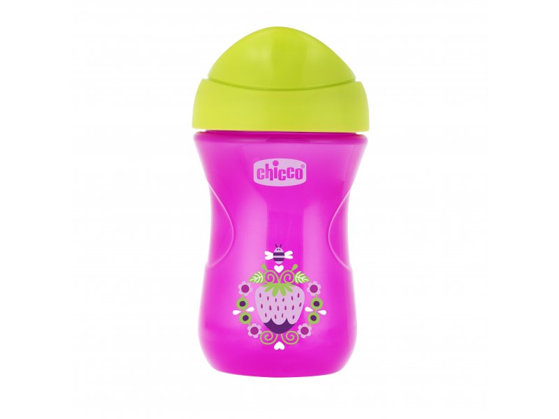 

Чашка-поильник Chicco, Easy Cup, носик ободок, с 12 мес., 266 мл розовый/клубника