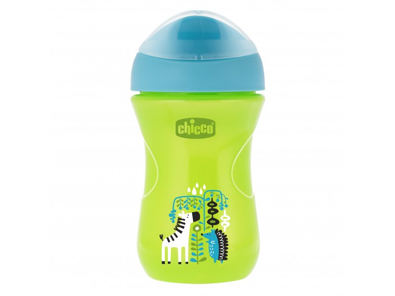 

Чашка-поильник Chicco, Easy Cup, носик ободок, с 12 мес., 266 мл зеленый/зебра