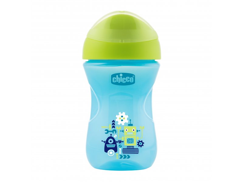 

Чашка-поильник Chicco, Easy Cup, носик ободок, с 12 мес., 266 мл синий/робот