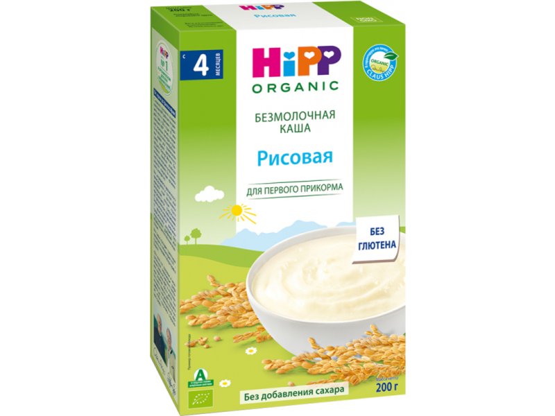 

Каша Hipp, безмолочная зерновая органическая рисовая 200 г