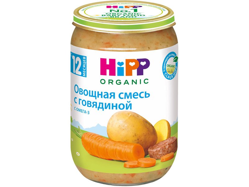 

Пюре Hipp Овощная смесь с говядиной 220 г