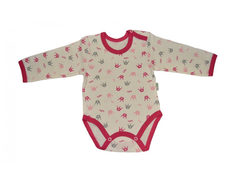 

Боди 3 Kinder детский с длинным рукавом, Корона малиновый, р