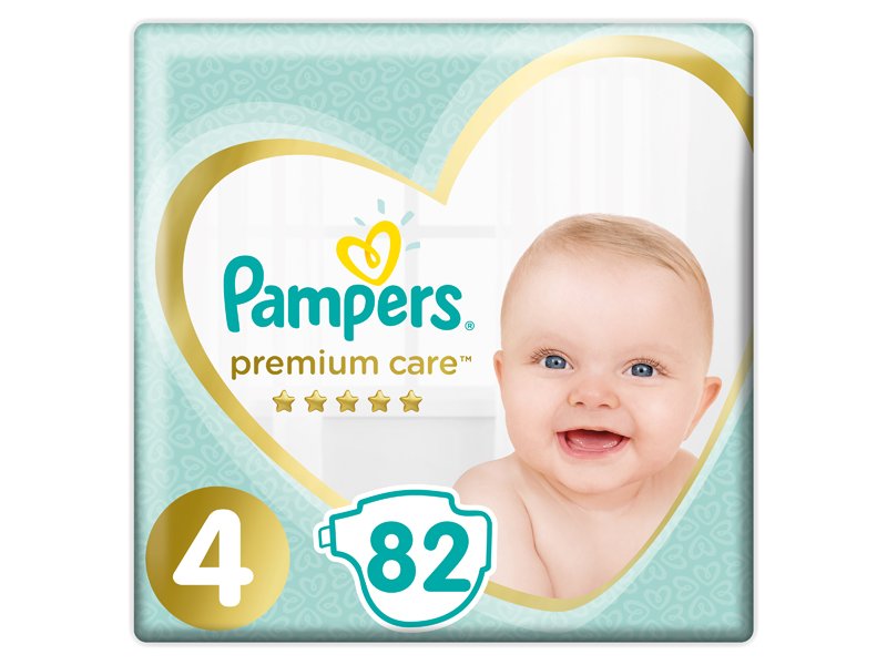 

Подгузники Pampers Premium Care, размер 4, 9-14 кг, 82 шт.