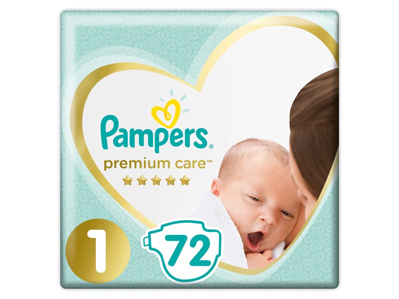 

Подгузники Pampers Premium Care, размер 1, 2-5 кг, 72 шт.
