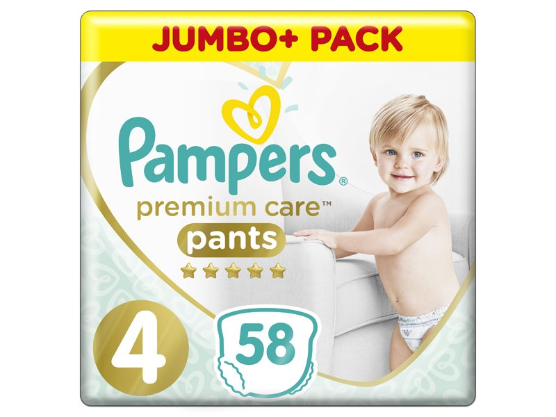

Подгузники-трусики Pampers Premium Care 9-15 кг, размер 4, 58 шт.