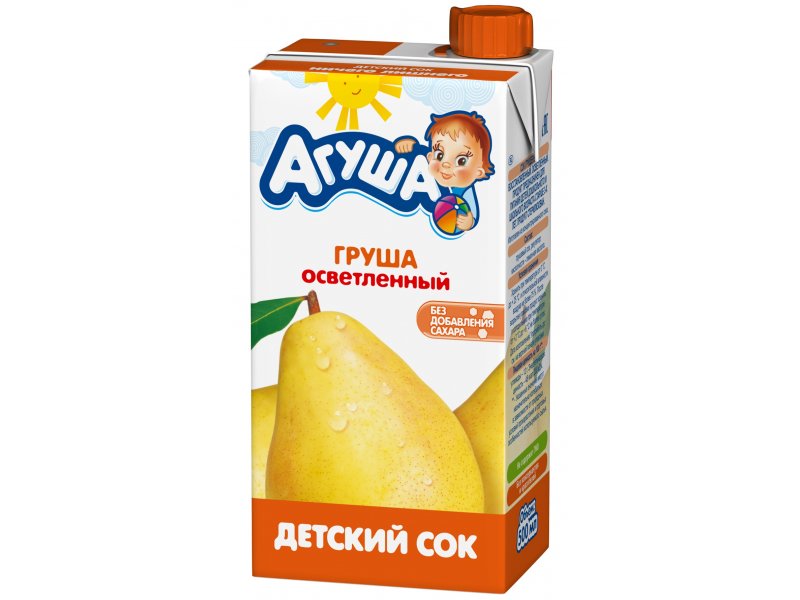 

Сок Агуша осветленный, Груша с 3 лет 500 мл