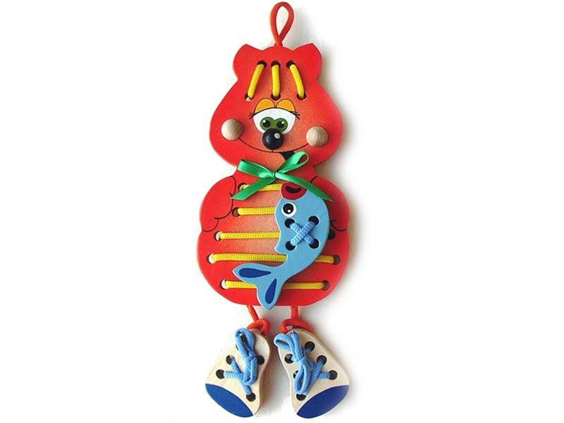 

Игрушка из дерева Крона, Шнуровка Кот Боня