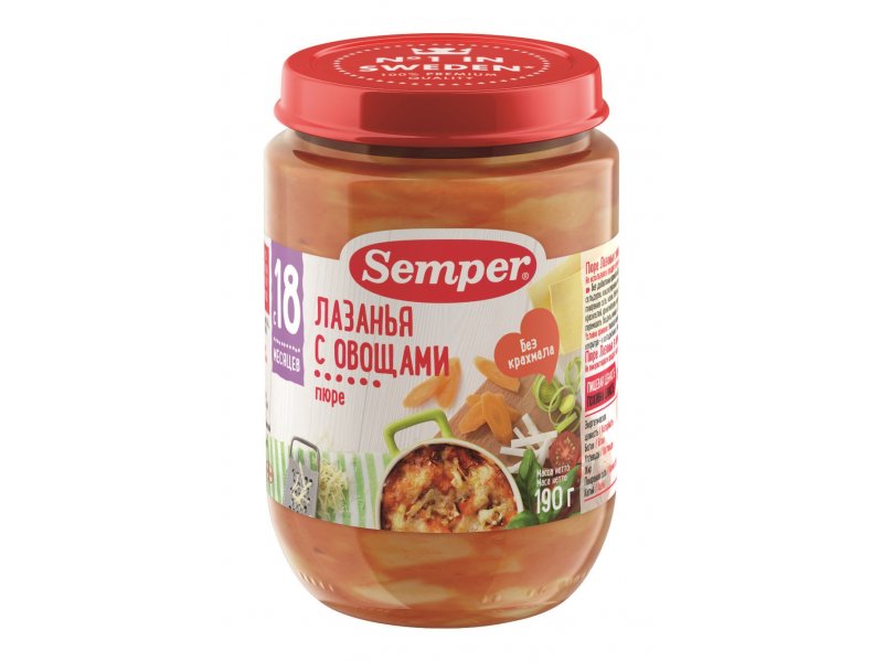 

Пюре Semper Лазанья с овощами 190 г