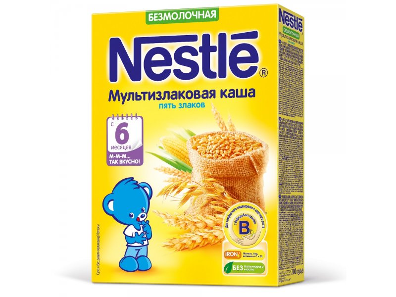 

Каша Nestle, безмолочная 5 злаков 200 г