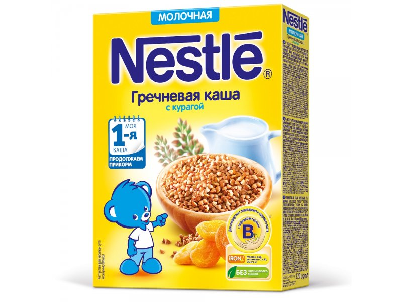 

Каша Nestle, молочная гречневая с курагой, 220 г