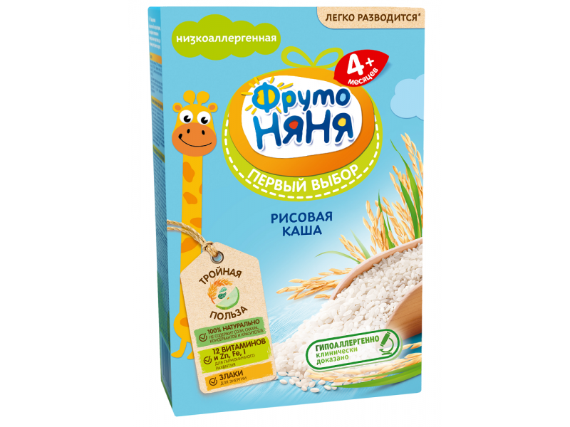 

Каша ФрутоНяня безмолочная рисовая быстрорастворимая, 200 г