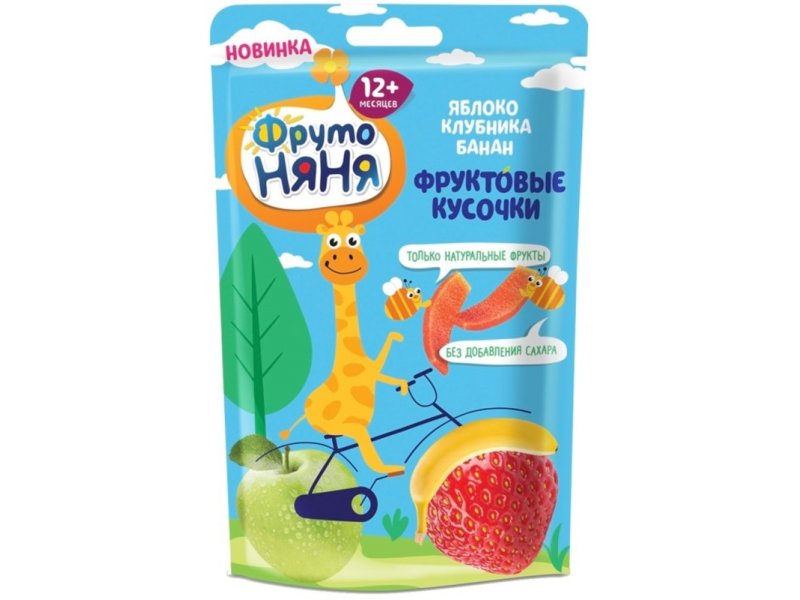 

Фруктовые кусочки ФрутоНяня Яблоко, клубника, банан 15 г