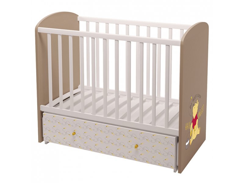 

Кроватка Polini kids Disney baby 750 Медвежонок Винни и его друзья белый/макиато
