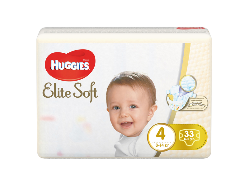 

Подгузники Huggies Elite Soft (4) 8-14 кг, 33 шт.