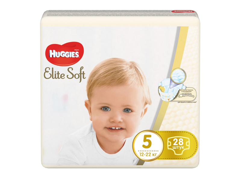 

Подгузники Huggies Elite Soft (5) 12-22 кг, 28 шт.