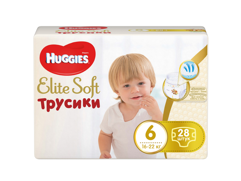 Huggies Подгузники-трусики Huggies Elite Soft, 6 16-22 кг, 28 шт.