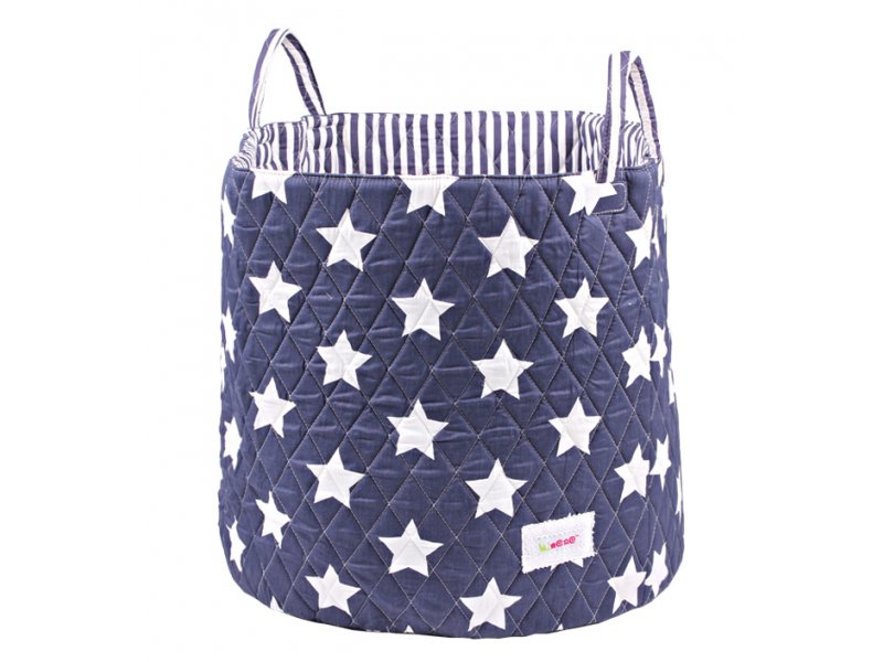 Корзина для хранения Minene, Large Storage Basket 45*40 см синий/белые звезды, р.