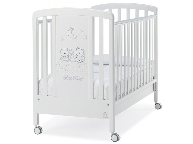 Кроватка детская Italbaby, Happy Family Strass белый